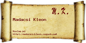 Madacsi Kleon névjegykártya